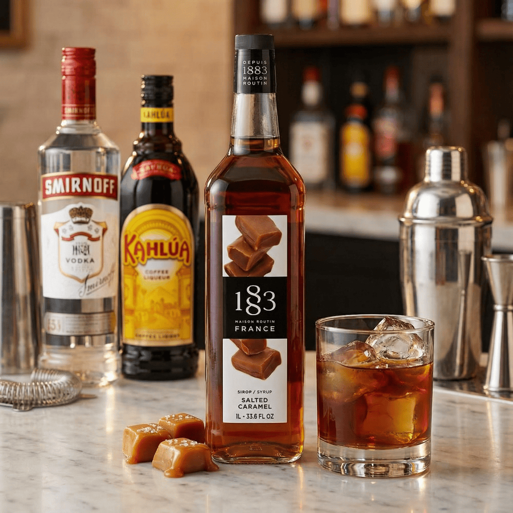 Коктейль Black Russian с сиропом солёная карамель