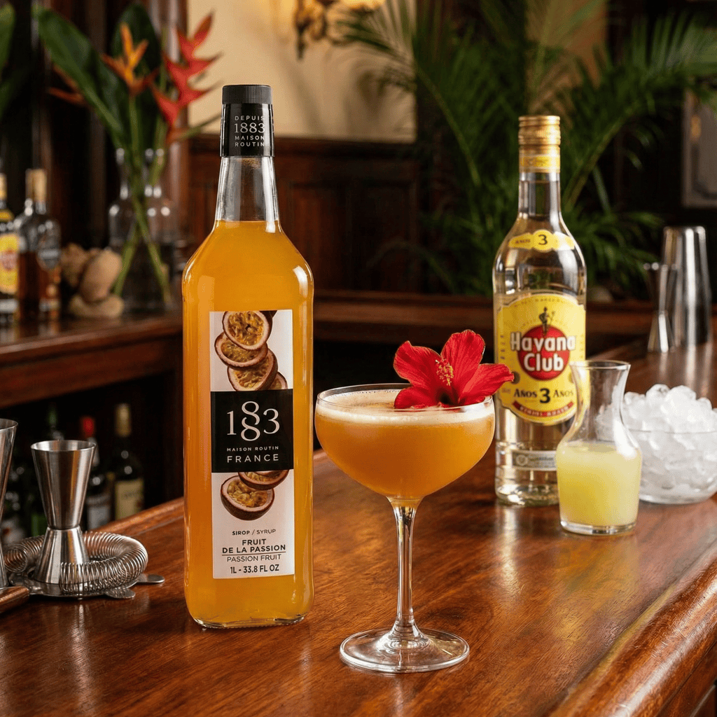 Рецепт алкогольного коктейля Passion Fruit Daiquiri с сиропом ма