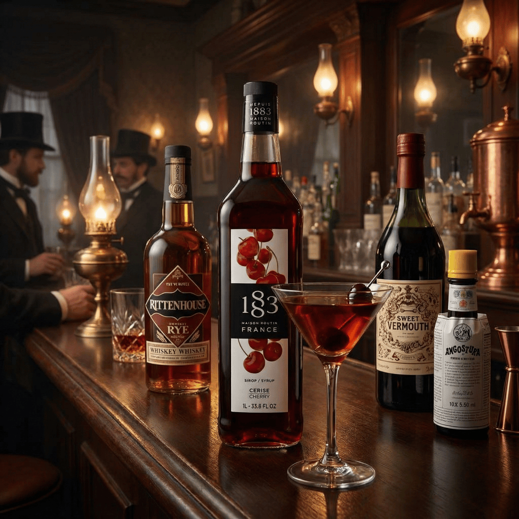 Коктейль Smoked Cherry Manhattan с вишнёвым сиропом