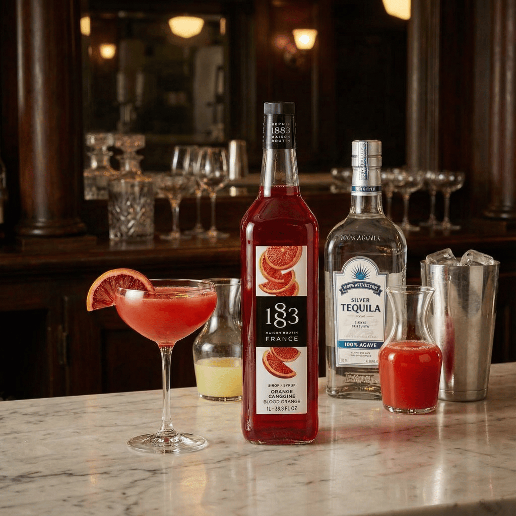 Рецепт коктейля Red Orange Margarita с сиропом