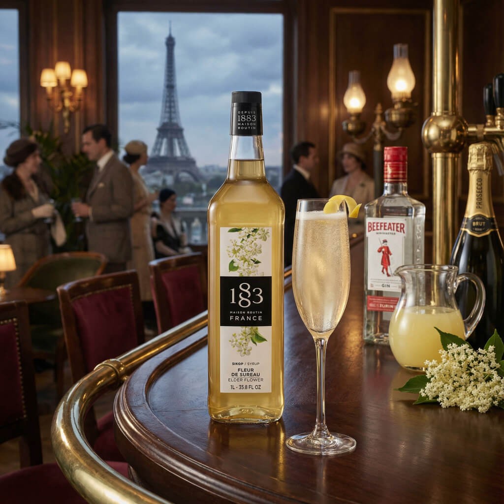 Рецепт French 75 Elderflower с сиропом бузины